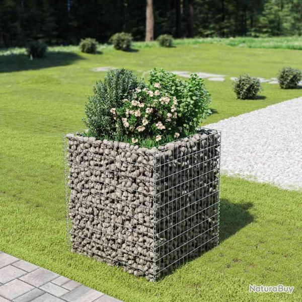 Lit sur�lev� � gabion Acier galvanis� 90x90x100 cm