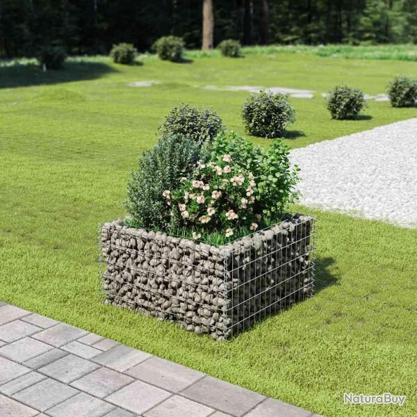 Lit sur�lev� � gabion Acier galvanis� 90x90x50 cm