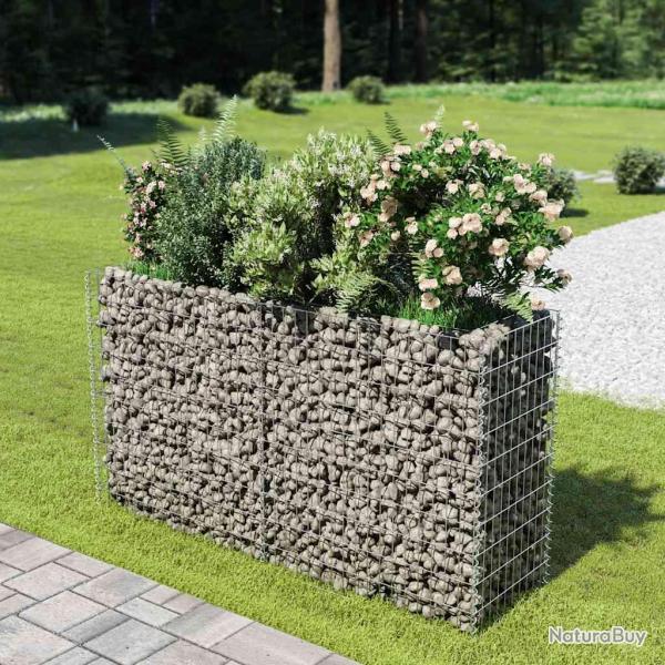 Lit sur�lev� � gabion Acier galvanis� 180x50x100 cm