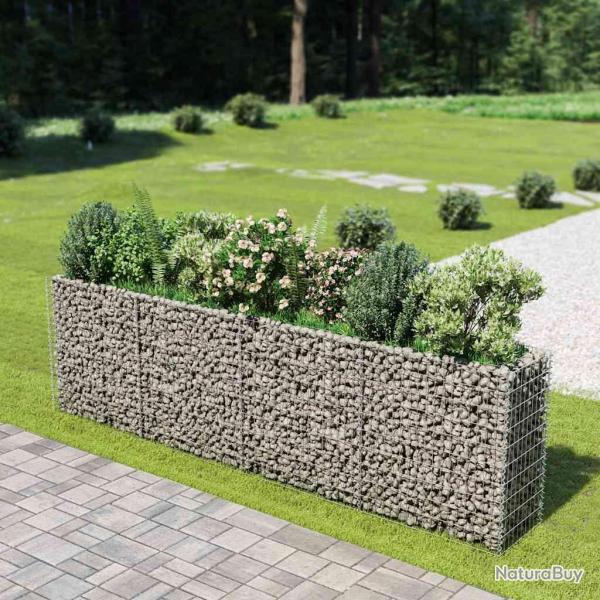 Lit sur�lev� � gabion Acier galvanis� 360x50x100 cm