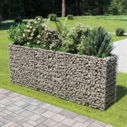Lit sur&eacute;lev&eacute; &agrave; gabion Acier galvanis&eacute; 270x50x100 cm