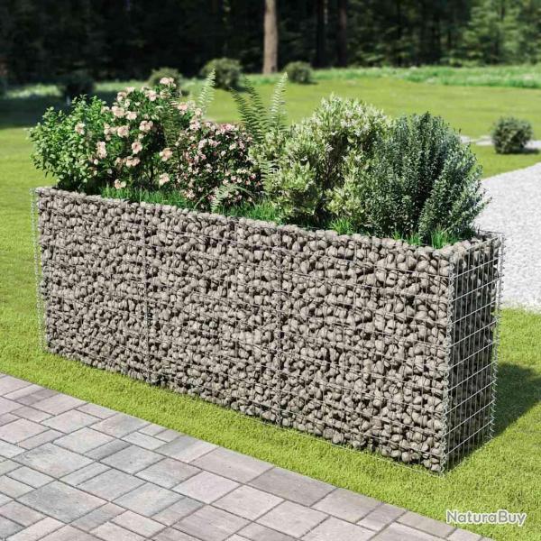 Lit sur�lev� � gabion Acier galvanis� 270x50x100 cm