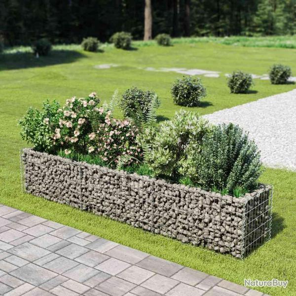 Lit sur�lev� � gabion Acier galvanis� 270x50x50 cm