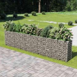 Lit sur&eacute;lev&eacute; &agrave; gabion Acier galvanis&eacute; 450x50x100 cm