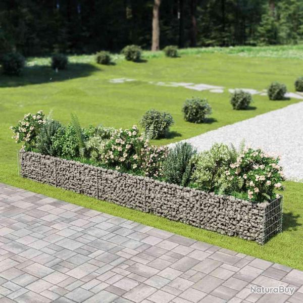 Lit sur�lev� � gabion Acier galvanis� 450x50x50 cm