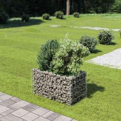 Lit sur&eacute;lev&eacute; &agrave; gabion Acier galvanis&eacute; 90x50x50 cm