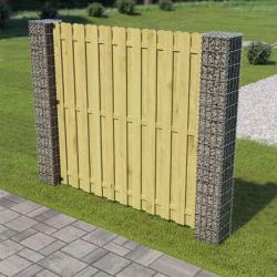 Poteau de cl&ocirc;ture, 2 pi&egrave;ces, m&eacute;tal argent&eacute;, pour le jardin, 20 &times; 20 &times; 190 cm