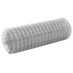 Grillage pour voli&egrave;re acier galvanis&eacute; 10x0,5 m argent&eacute;