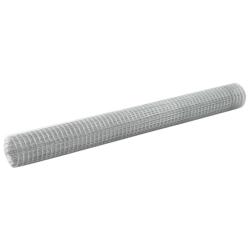 Grillage pour voli&egrave;re acier galvanis&eacute; 25x1,5 m argent&eacute;