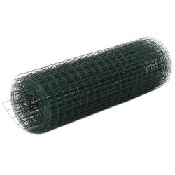 Grillage acier avec rev&ecirc;tement en PVC 10x0,5 m vert