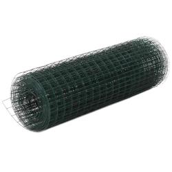 Grillage Acier avec rev&ecirc;tement en PVC 10x0,5 m Vert