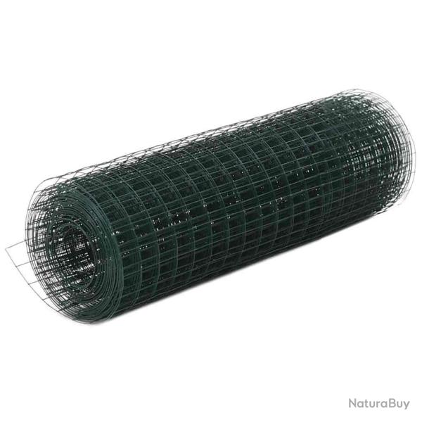 Grillage Acier avec rev�tement en PVC 10x0,5 m Vert