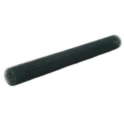 Grillage acier avec rev&ecirc;tement en PVC 25x1,5 m vert
