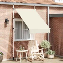 Auvent manuel r&eacute;tractable 150 cm Cr&egrave;me
