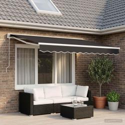 Tissu de remplacement pour auvent en polyester gris, pour la terrasse, 300 &times; 250 cm