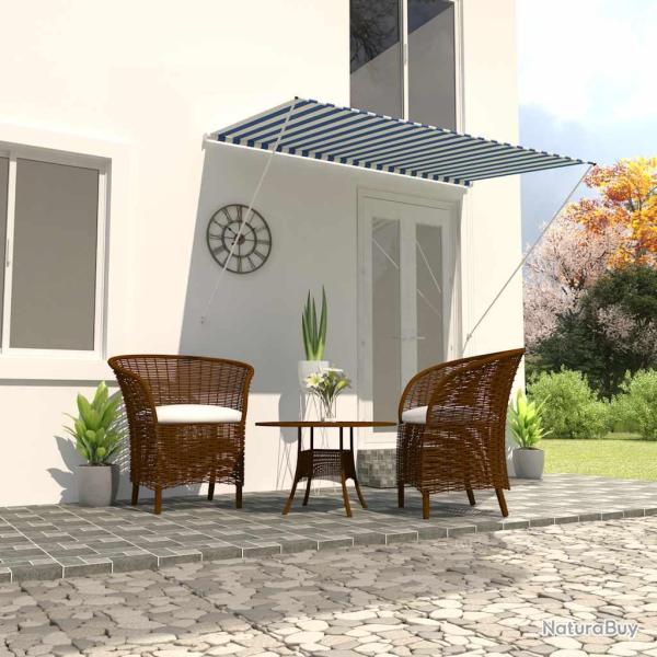 Auvent r�tractable 250x150 cm Bleu et blanc
