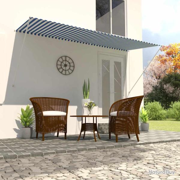Auvent r�tractable 300x150 cm Bleu et blanc