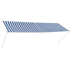 Auvent r&eacute;tractable 350x150 cm Bleu et blanc