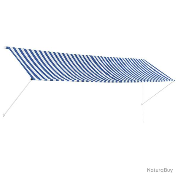 Auvent r�tractable 400x150 cm Bleu et blanc