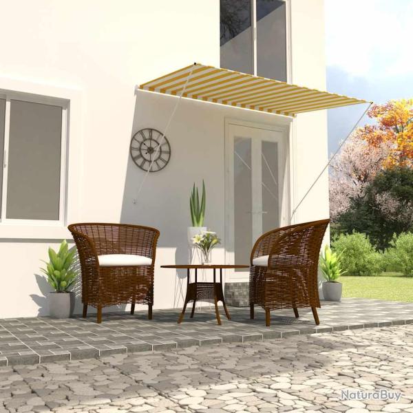Auvent r�tractable 200x150 cm Jaune et blanc