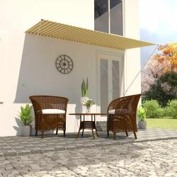 Auvent r&eacute;tractable 300x150 cm Jaune et blanc