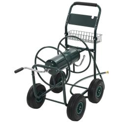 Chariot d&eacute;vidoir avec connecteur de tuyau 1/2" 75 m Acier