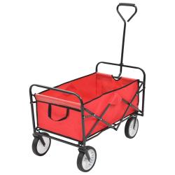 Chariot &agrave; main pliable Acier Rouge