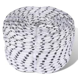 Corde de bateau tress&eacute;e Polyester 6 mm 500 m Blanc