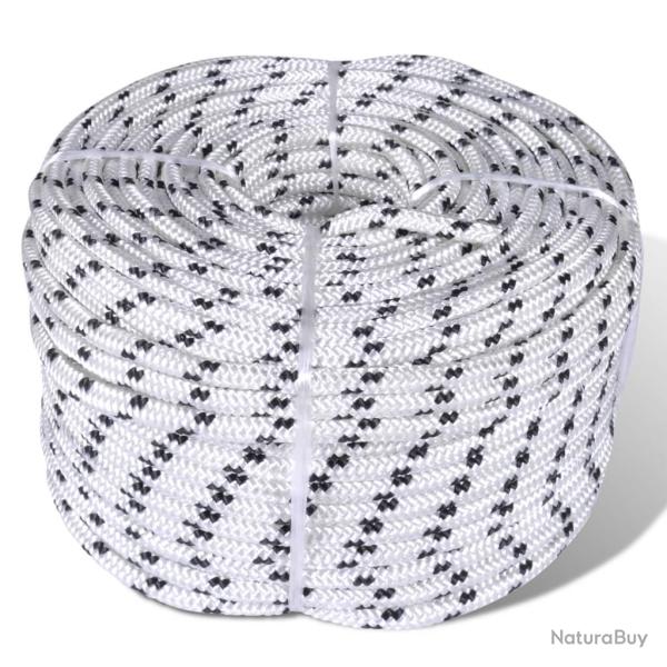 Corde de bateau tress�e Polyester 6 mm 500 m Blanc