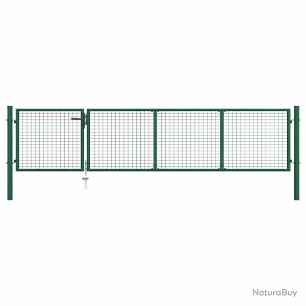 Portail de  en acier vert 350 x 75 cm