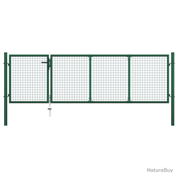 Portail de  en acier vert 350 x 100 cm