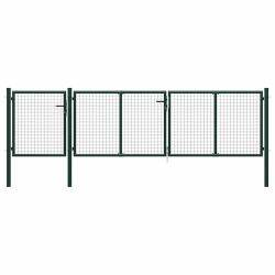 Portail de  en acier vert 400 x 75 cm