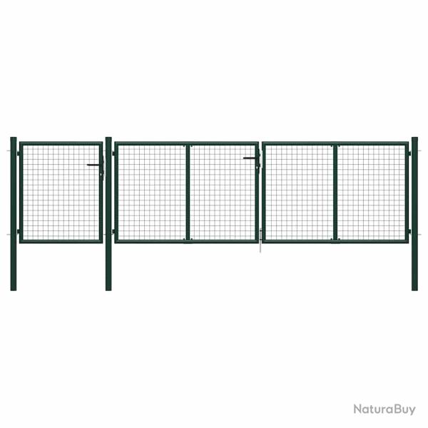 Portail de  en acier vert 400 x 75 cm