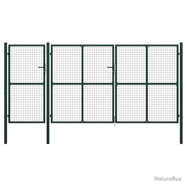 Portail de  en acier vert 400 x 150 cm