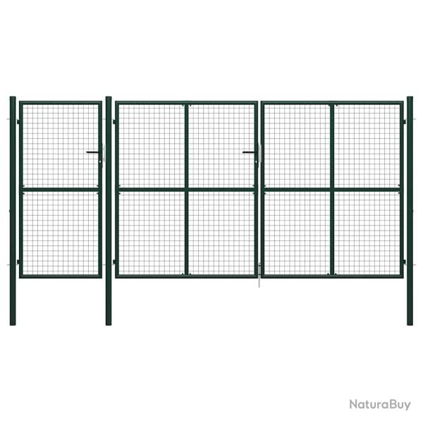 Portail de  en acier vert 400 x 200 cm