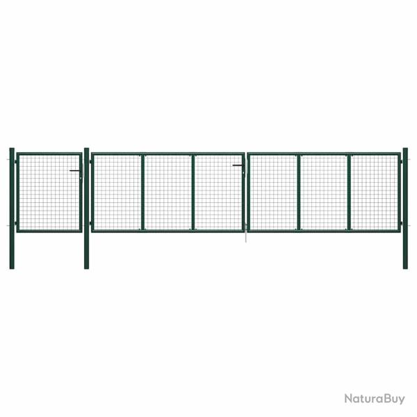 Portail de  en acier vert 500 x 75 cm