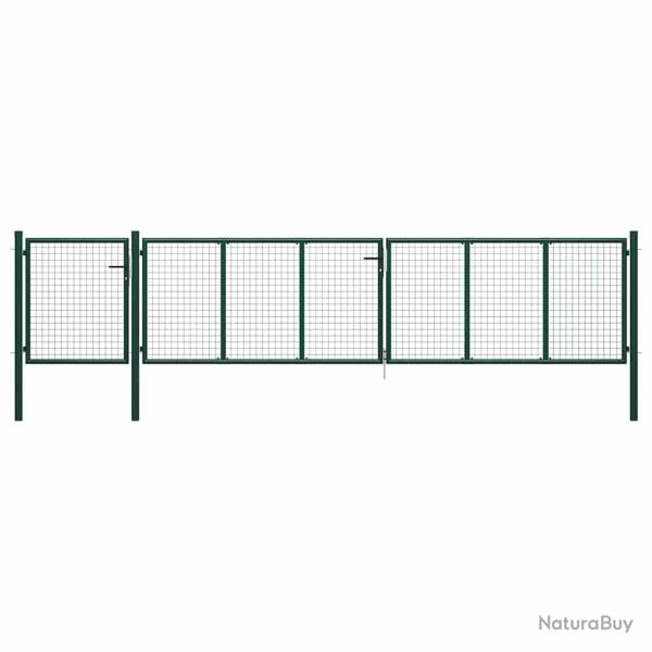 Portail de  en acier vert 500 x 100 cm