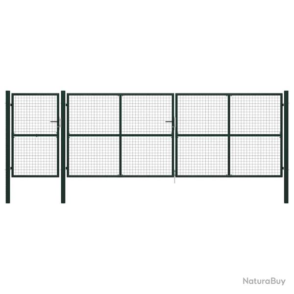 Portail de  en acier vert 500 x 150 cm