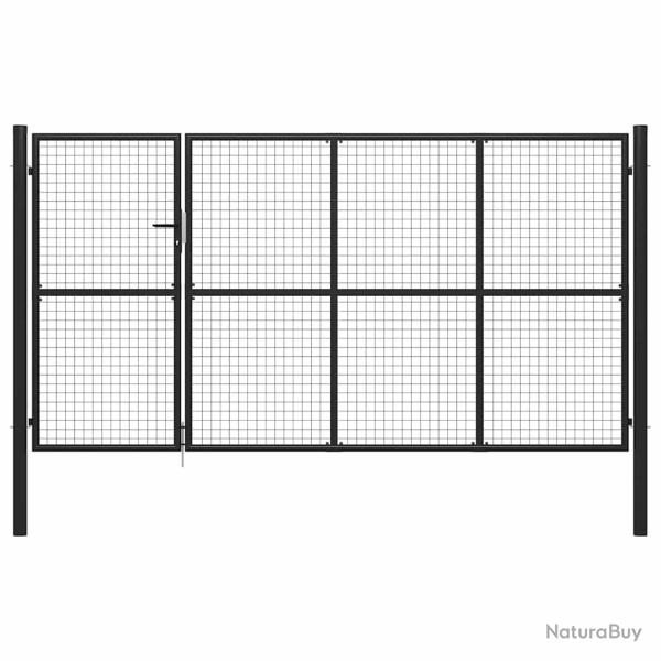 Portail de  en acier 350 x 150 cm anthracite