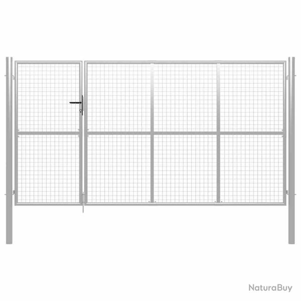 Portillon Acier 350 x 150 cm Argent�