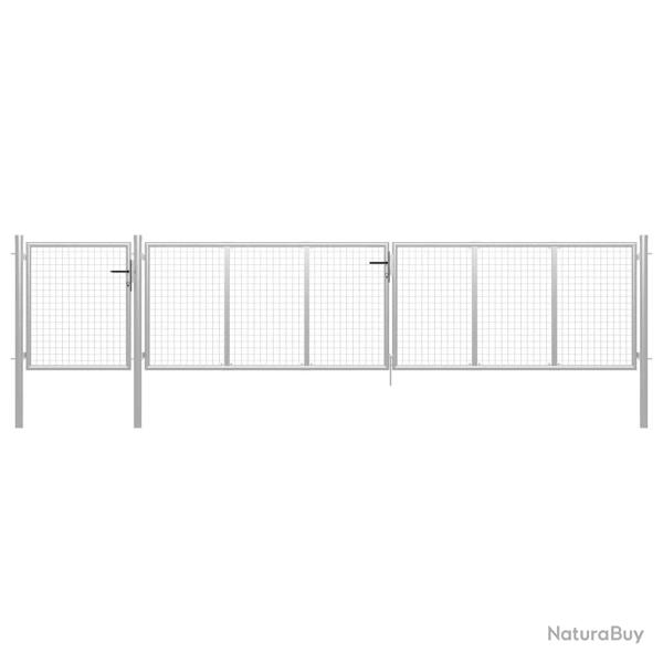 Portail de  en acier 500 x 100 cm argent�