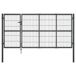 Portail de  avec poteaux en acier 350 x 120 cm anthracite