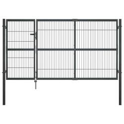 Portillon avec poteaux Acier 350 x 140 cm Anthracite