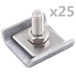 Ensemble de 25 connecteurs de tapis de grille Argent&eacute;