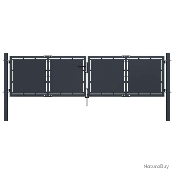 Portail de  en acier 300 x 75 cm anthracite