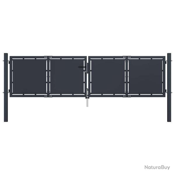 Portail de  en acier 300x100 cm anthracite