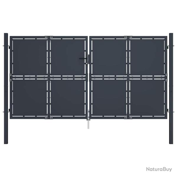Portail de  en acier 300 x 125 cm anthracite