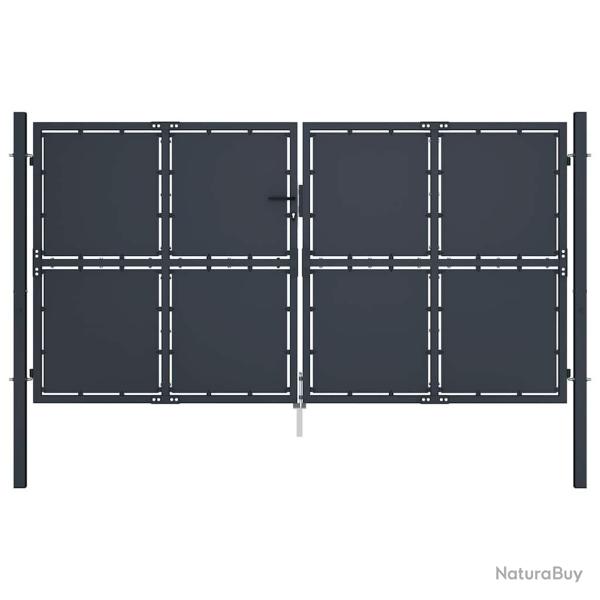 Portail de  en acier 300 x 150 cm anthracite