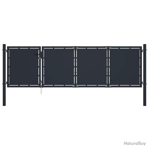 Portail de  en acier 350 x 75 cm anthracite