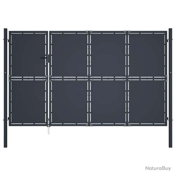 Portail de  en acier 350 x 150 cm anthracite